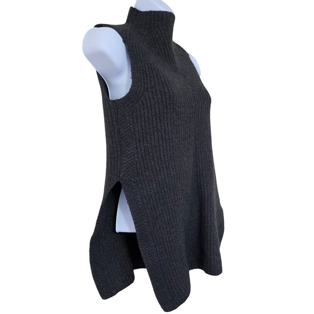 Three Dots‎ Sleeveless Funnel Neck Sweater Sz S Knit Tunic Top Indie Lagenlook